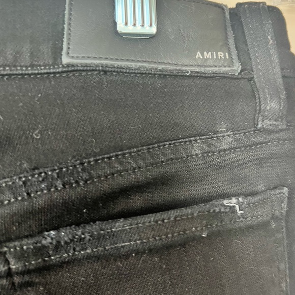 Black AMIRI jeans, size 26, leather details and zipper - Picture 5 of 5